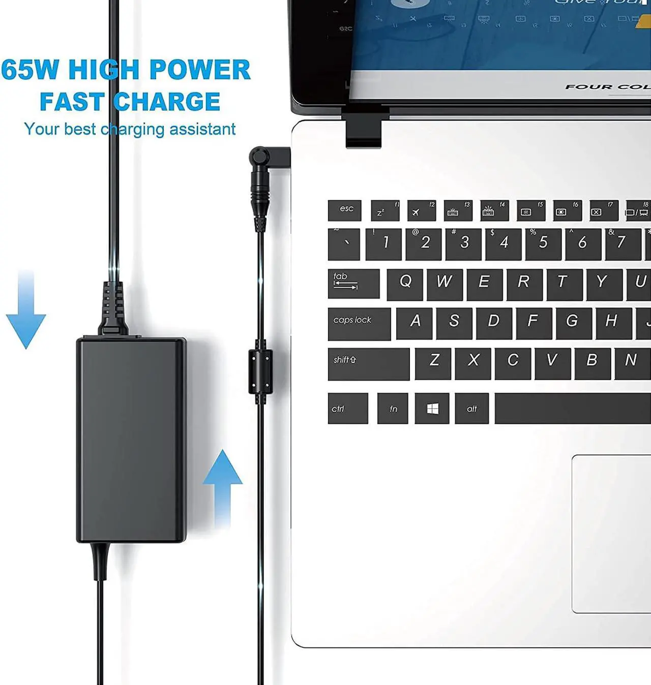 Alt view image 3 of 7 - 65W 45W Laptop Charger for Lenovo IdeaPad, Yoga, Flex 4-14, ThinkPad Series and Asus, Toshiba Satellite, Gateway Series AC Power AdapterView Compatible Models on The Product Page