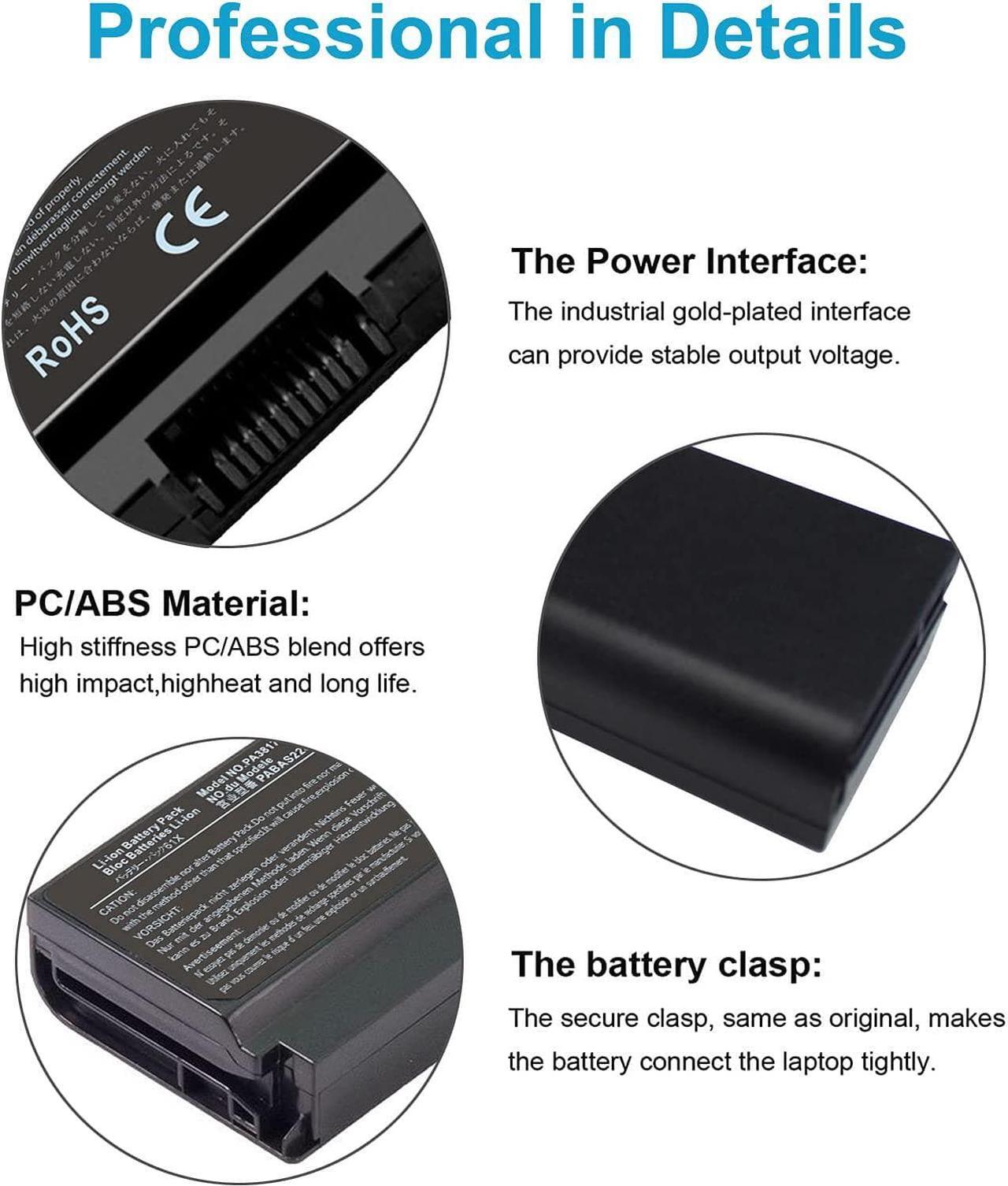 Alt view image 2 of 7 - PA3817U-1BRS Battery 10.8V 48Wh 6-Cell Li-ion Compatible with Toshiba Satellite L755 L655 PABAS228 PA3819U-1BRS C655 C675 C675D L645 L645D L655D L675 L675D L745 L755D P745 P755 P775 M645 A660 A655
