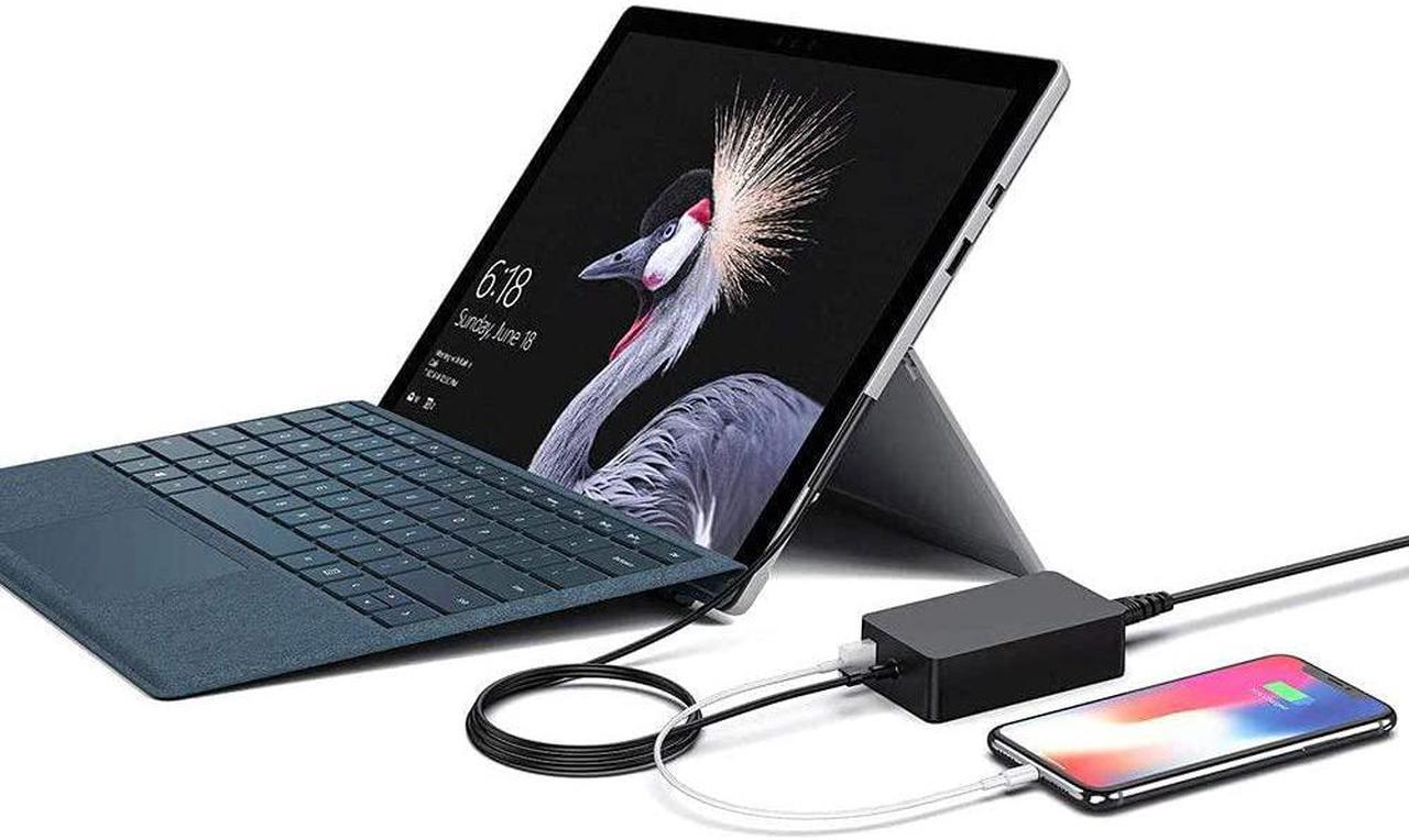 Alt view image 7 of 7 - Surface Book Charger, 102W 15V 6.33A Power Supply AC Adapter Charger for Microsoft Surface Book 2, Surface Pro 7/6/5/4/3, Surface Laptop 3/2, Surface Go, with 6.2ft Power Cord