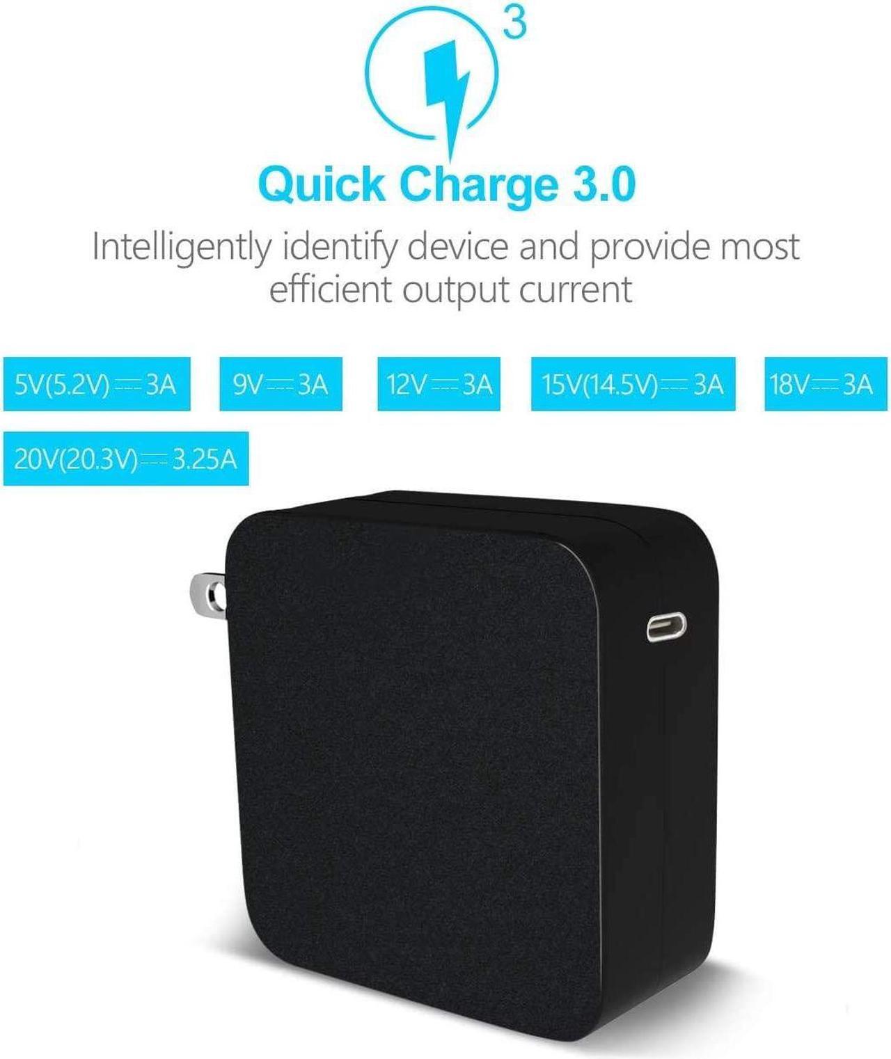 Alt view image 3 of 7 - USB C Laptop Charger 65W Fit for HP EliteBook x360 830 840 850 735 745 1040 250 G5 G6 G7 1020 1030 G2 G3 G4 ProBook 450 440 650 Spectre Elite x2 1013 G3 with Type C Power Supply AC Adapter Cord