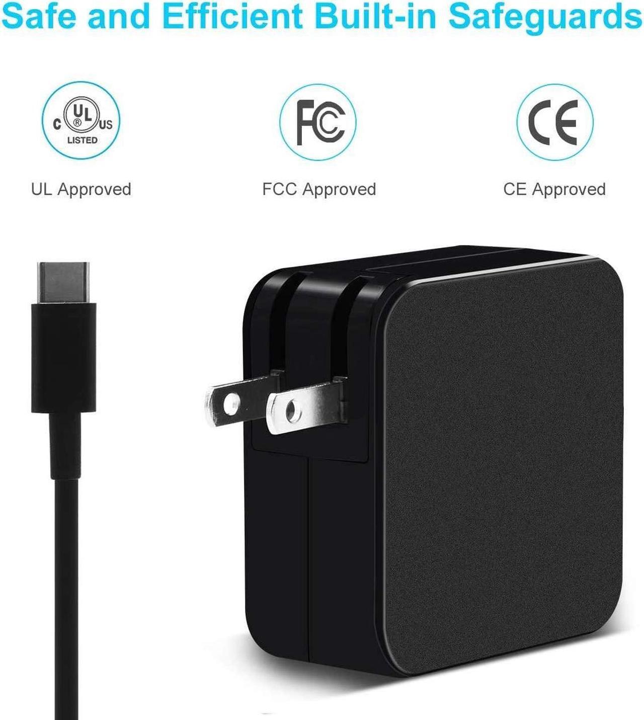 Alt view image 4 of 7 - USB C Laptop Charger 65W Fit for HP EliteBook x360 830 840 850 735 745 1040 250 G5 G6 G7 1020 1030 G2 G3 G4 ProBook 450 440 650 Spectre Elite x2 1013 G3 with Type C Power Supply AC Adapter Cord