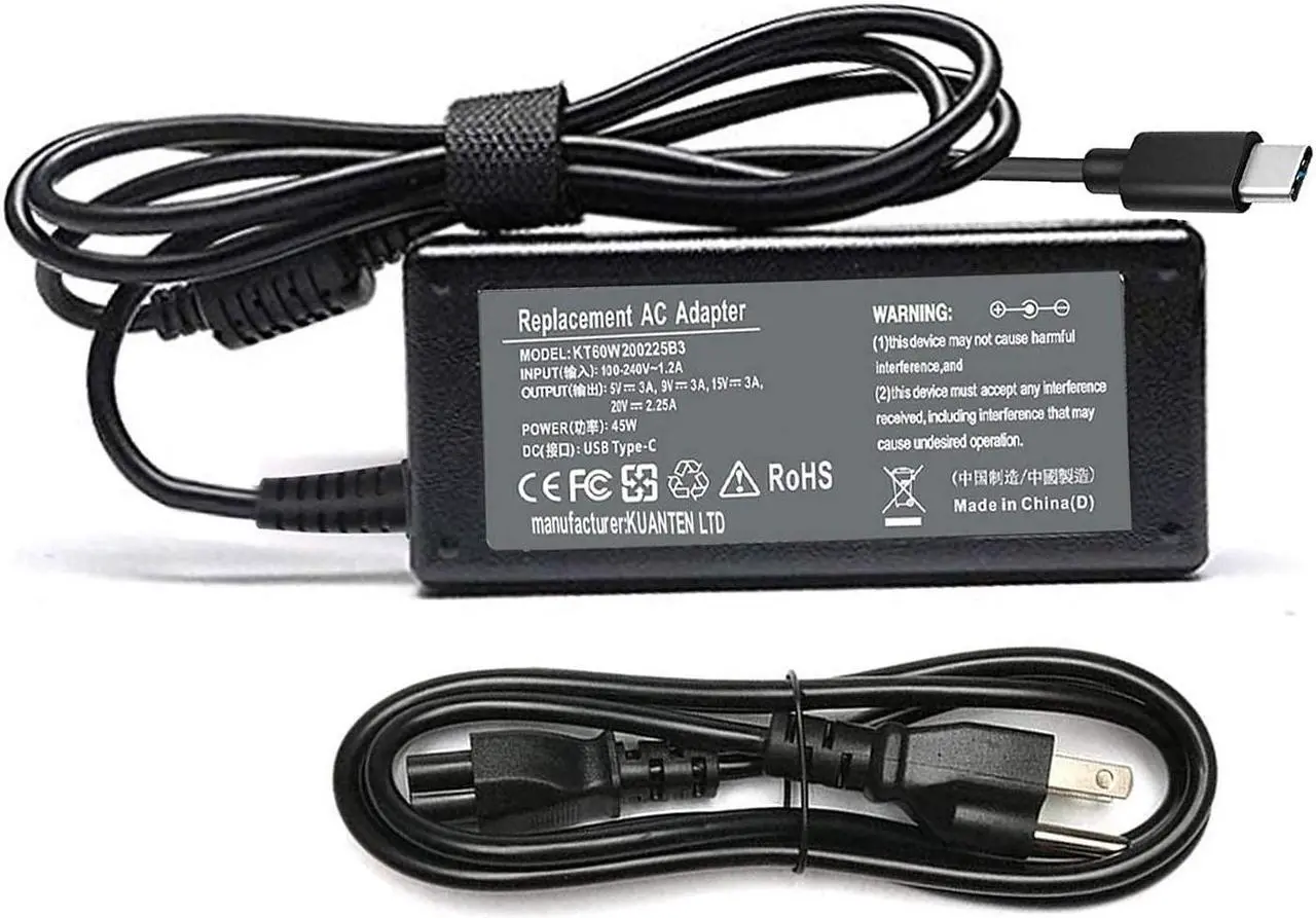 Main image of 45W USB-C Type-C Laptop Charger Fit for HP Chromebook 14 13 14A 11 11A G6 G7 G8 EE Spectre x360 G5 Elite x2 12-c012dx 14-ca051wm 14-ca020nr PA-1450-78 PA-1450-80 A16-045N1A ADP-45PE B 12-f014dx