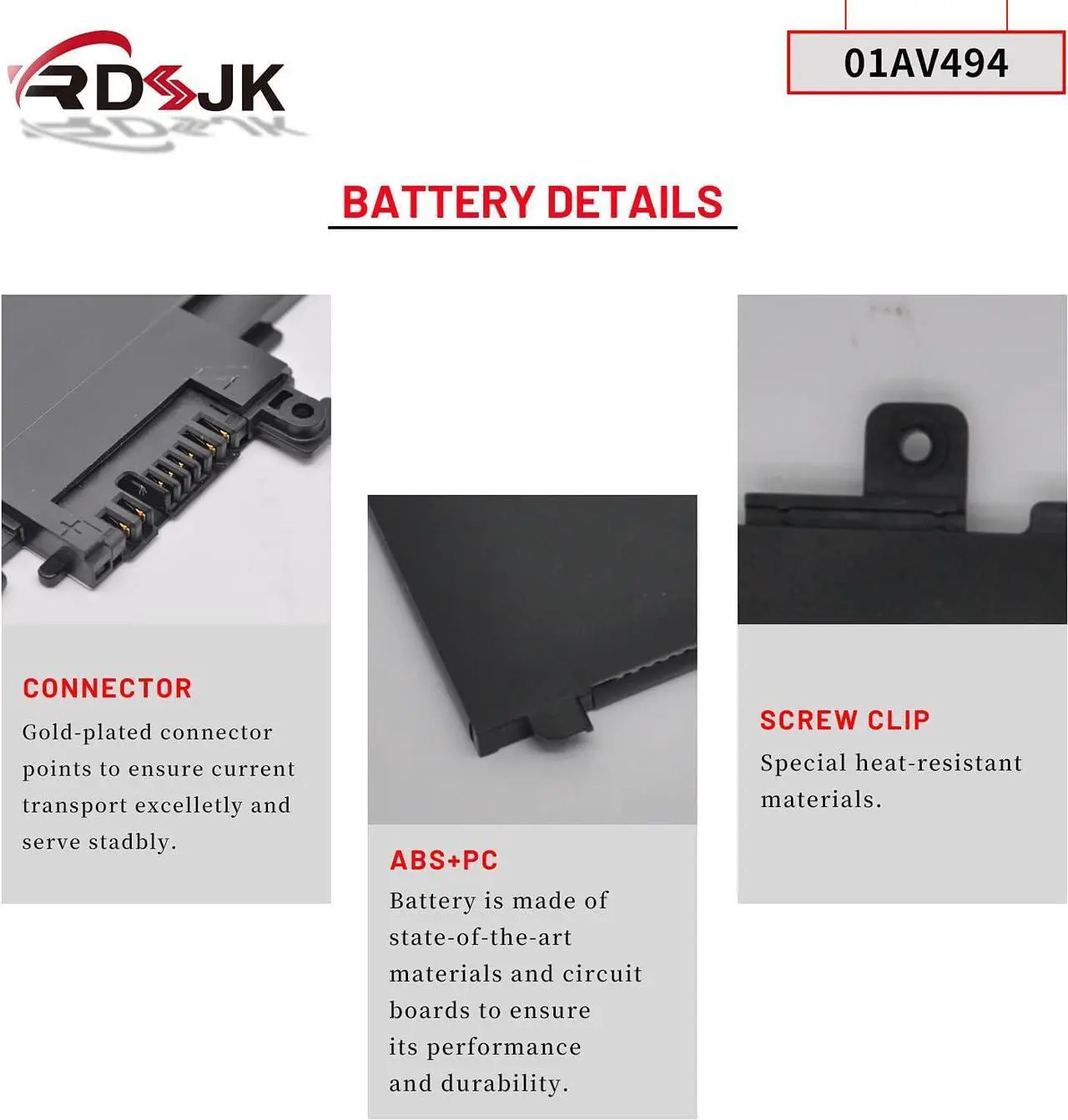 Alt view image 5 of 7 - 01AV429 01AV430 01AV431 01AV494 Laptop Battery for Lenovo ThinkPad X1 Carbon 5th Gen 2017 6th Gen 2018 Series SB10K97586 SB10K97587 SB10K97588 11.58V 57Wh