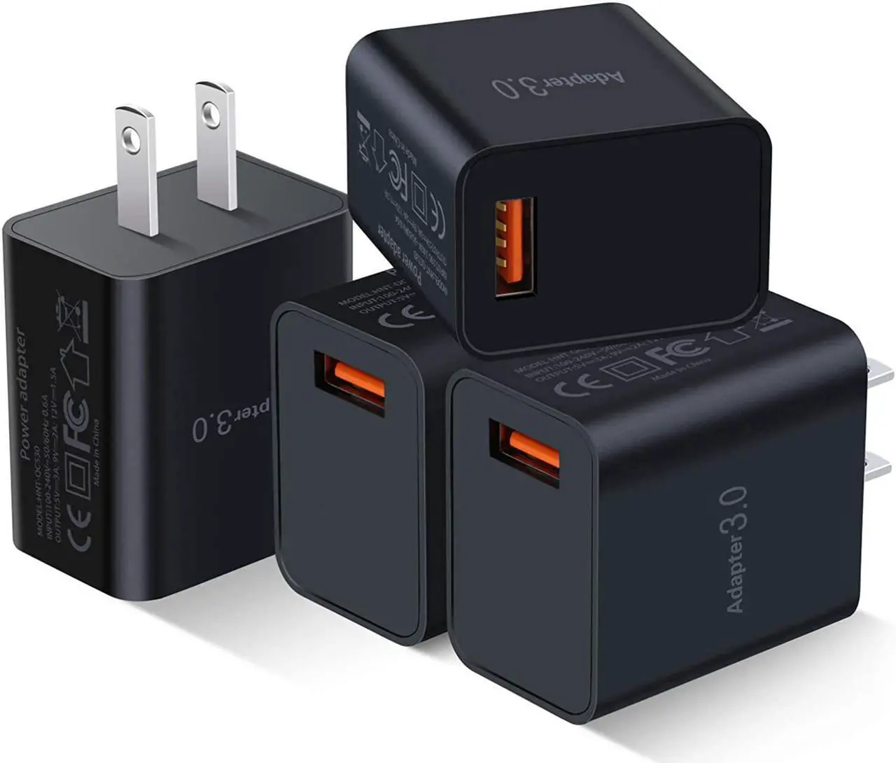 Main image of Fast Charge 3.0 USB Wall Charger [4-Pack] 5V 3A Fast Charging Block 18W QC Power Adapter for Wireless Charger Stand, Compatible with iPhone 16 15 14 Pro Max Galaxy S24 S23 Ultra 22 21 20 A03s