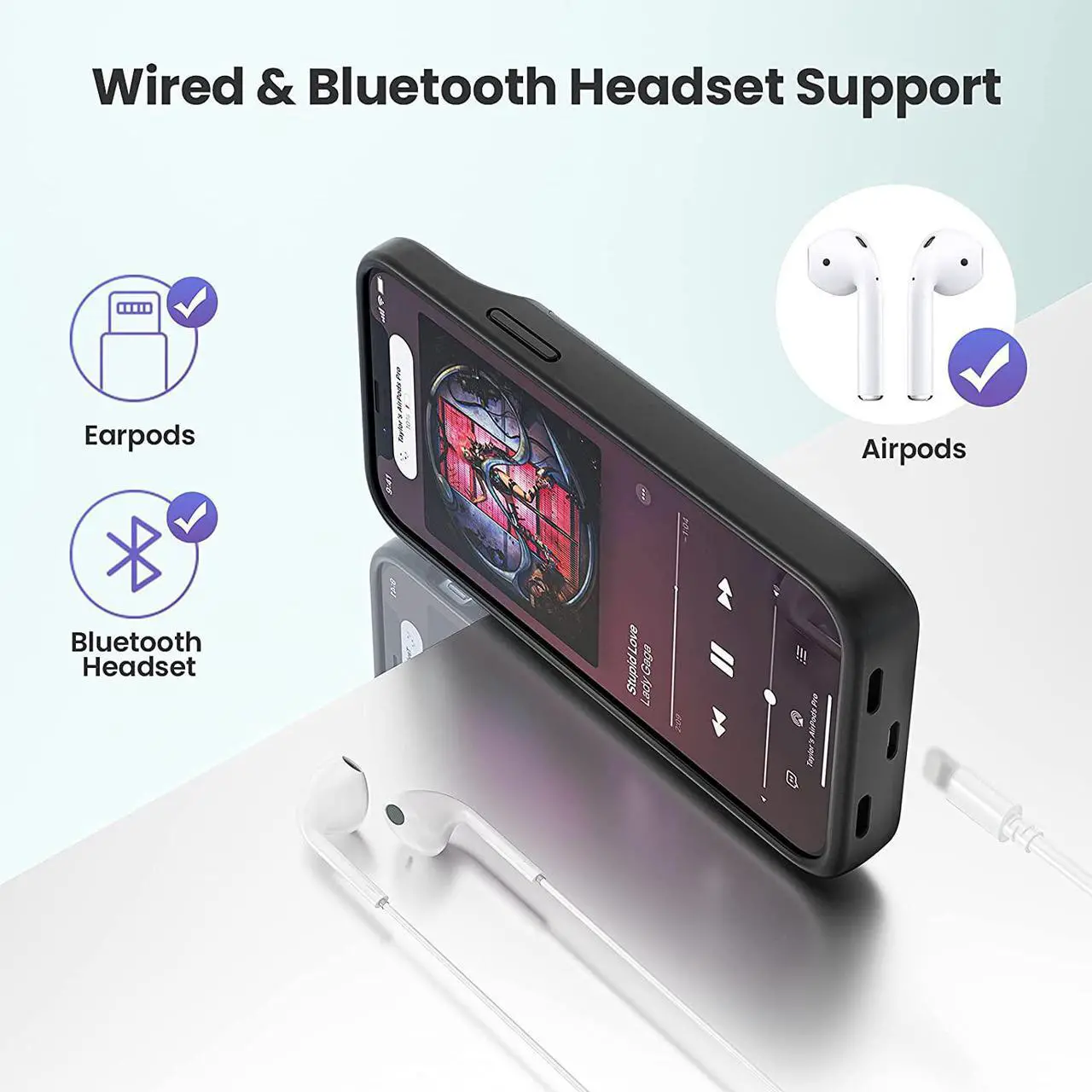 Alt view image 5 of 7 - NEWDERY Battery Case for iPhone 13 mini/12 Mini, 4700mAh Portable Rechargeable Battery Pack, Wireless Charging Case Extended Battery Charger Case for iPhone 13 Mini (5.4")