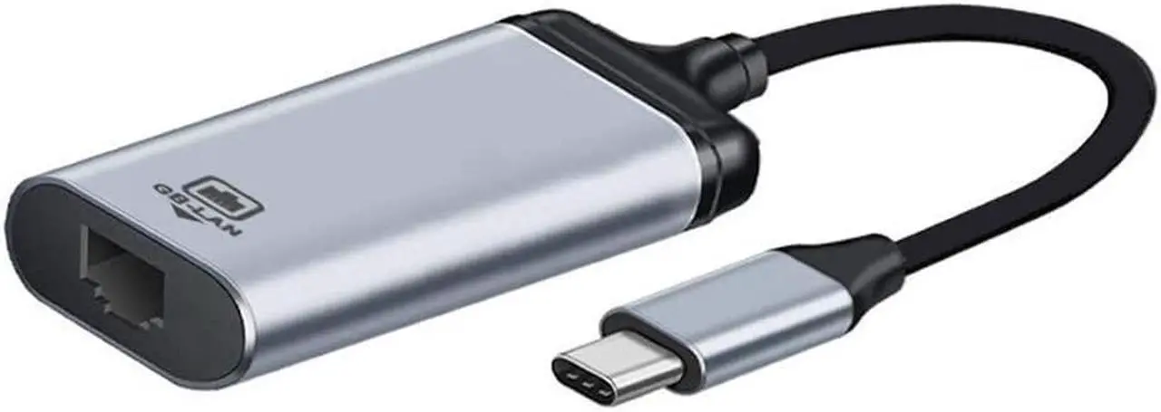 Alt view image 2 of 7 - LAN Cable Adapter for Laptop Type C USB C USB 3.1 Male to 1000Mbps Gigabit Ethernet Network Female