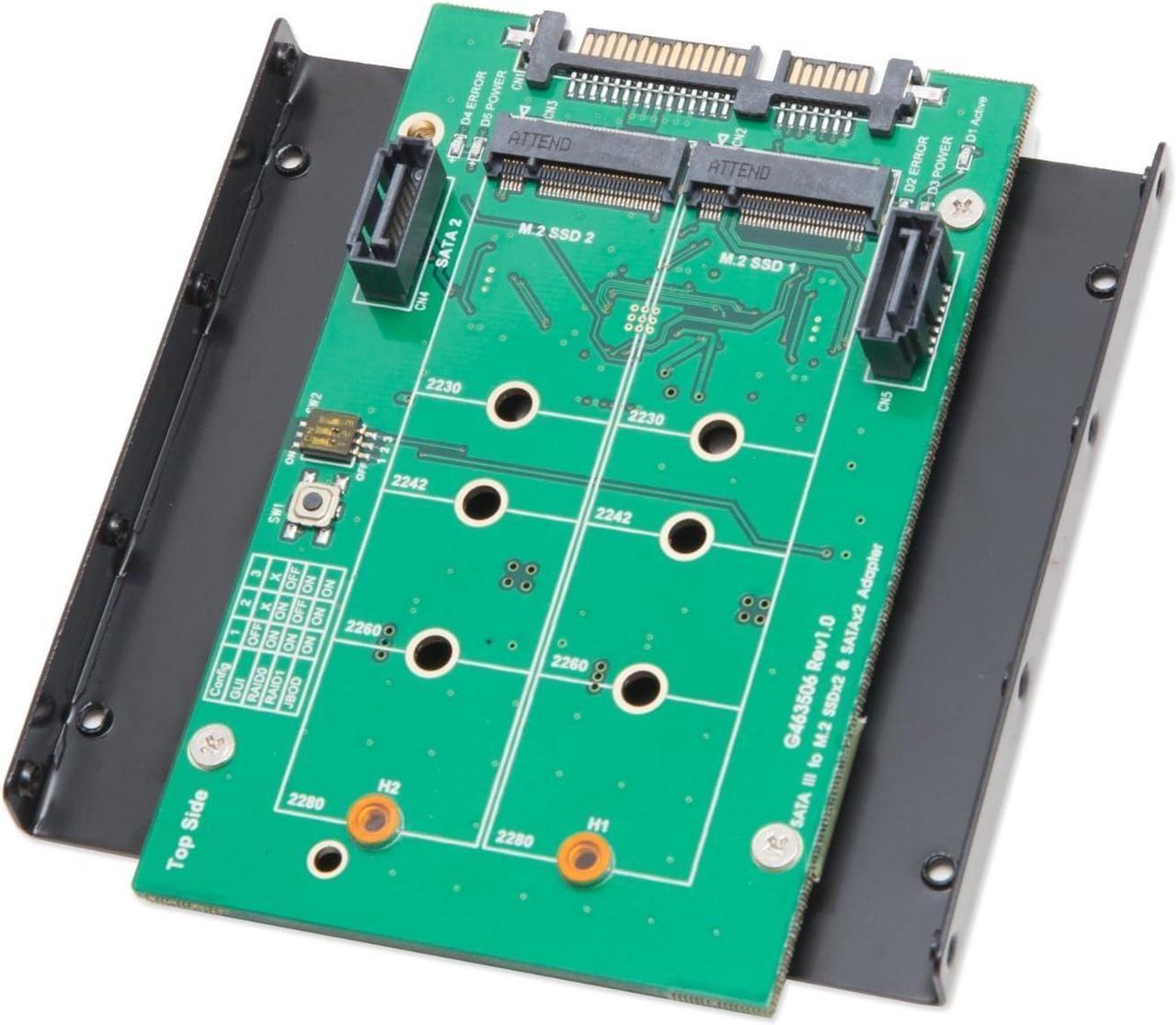 Syba SY-ADA40102 3.5" SATAIII to M.2 SSD RAID Adapter Green