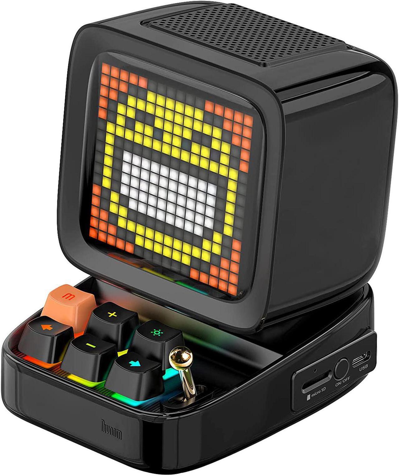 Divoom Ditoo Retro Pixel Art Game Bluetooth Speaker with 16X16 LED App Controlled Front Screen (Black)