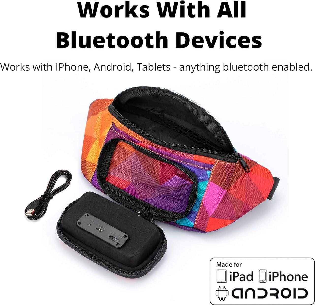Alt view image 4 of 6 - The #1 Fannypack with Speakers. Bluetooth Fanny Pack for Parties/Festivals/Raves/Beach/Boats. Rechargeable, Works with iPhone & Android. #1 (Retro, 2024 Edition)