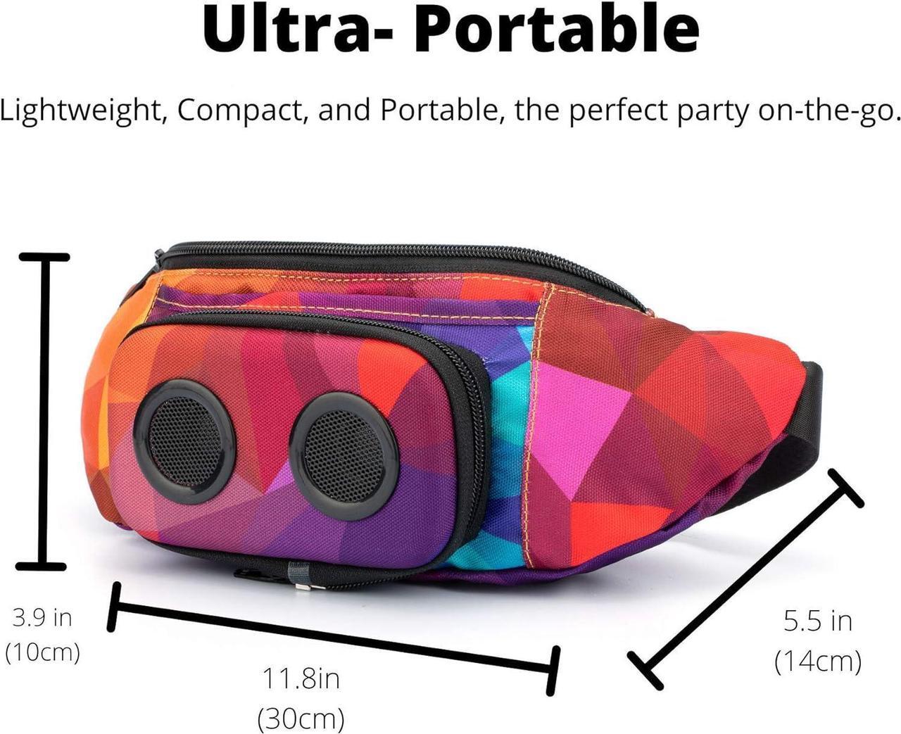 Alt view image 3 of 6 - The #1 Fannypack with Speakers. Bluetooth Fanny Pack for Parties/Festivals/Raves/Beach/Boats. Rechargeable, Works with iPhone & Android. #1 (Retro, 2024 Edition)