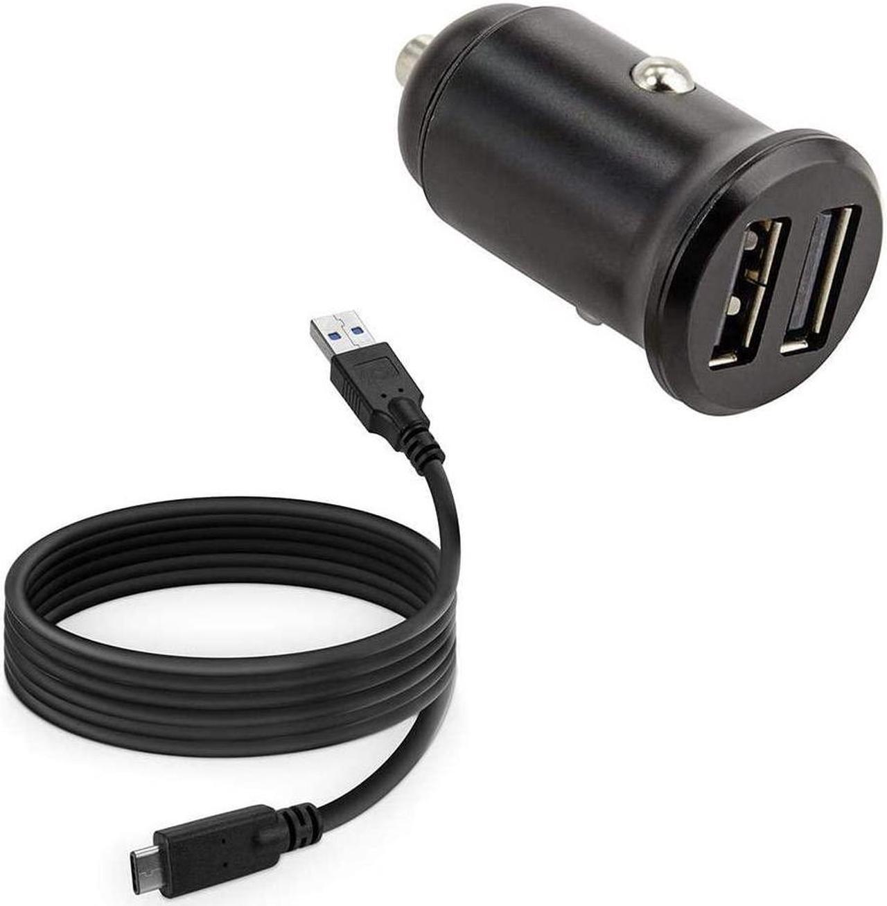 Alt view image 2 of 7 - BoxWave Car Charger Compatible with Panasonic Lumix S5IIX (DC-S5M2X) - Minimus Car Charger with DirectSync Cable (4W), Tiny Small Minimal Compact Dual Car Charger - Jet Black