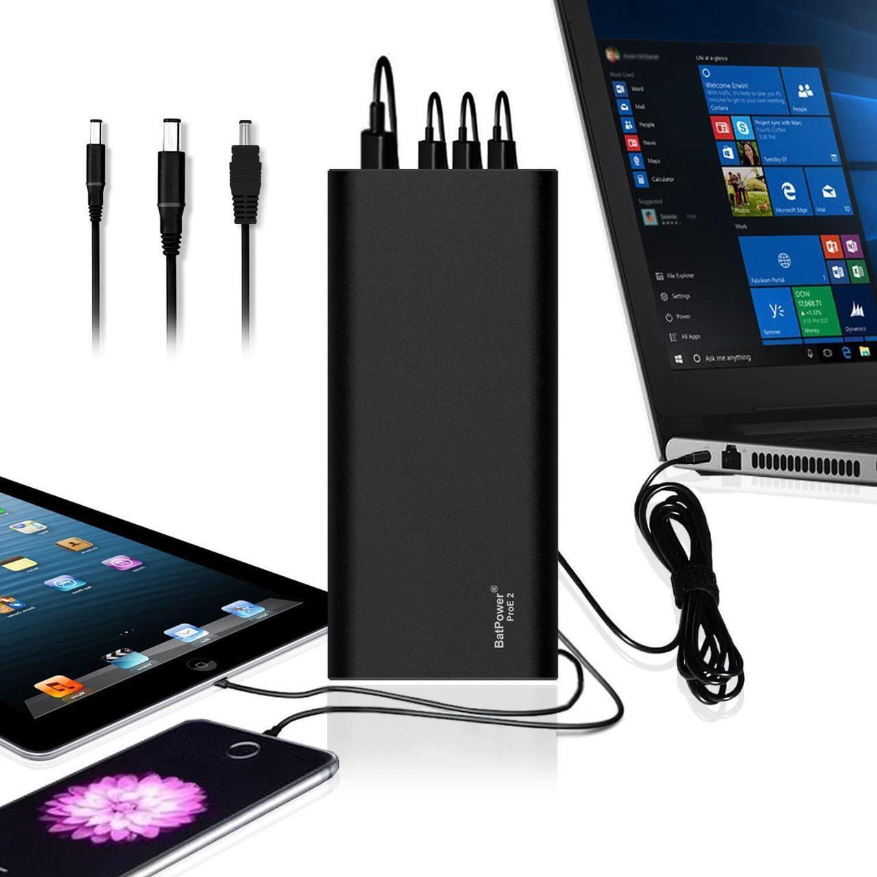 Alt view image 2 of 7 - BatPower EX15D 210Wh Laptop External Battery Compatible with Dell Inspiron Latitude XPS Mini Precision Studio Vostro Laptop Notebook Power Bank Portable Charger USB QC Quick Charge Tablet Smartphone