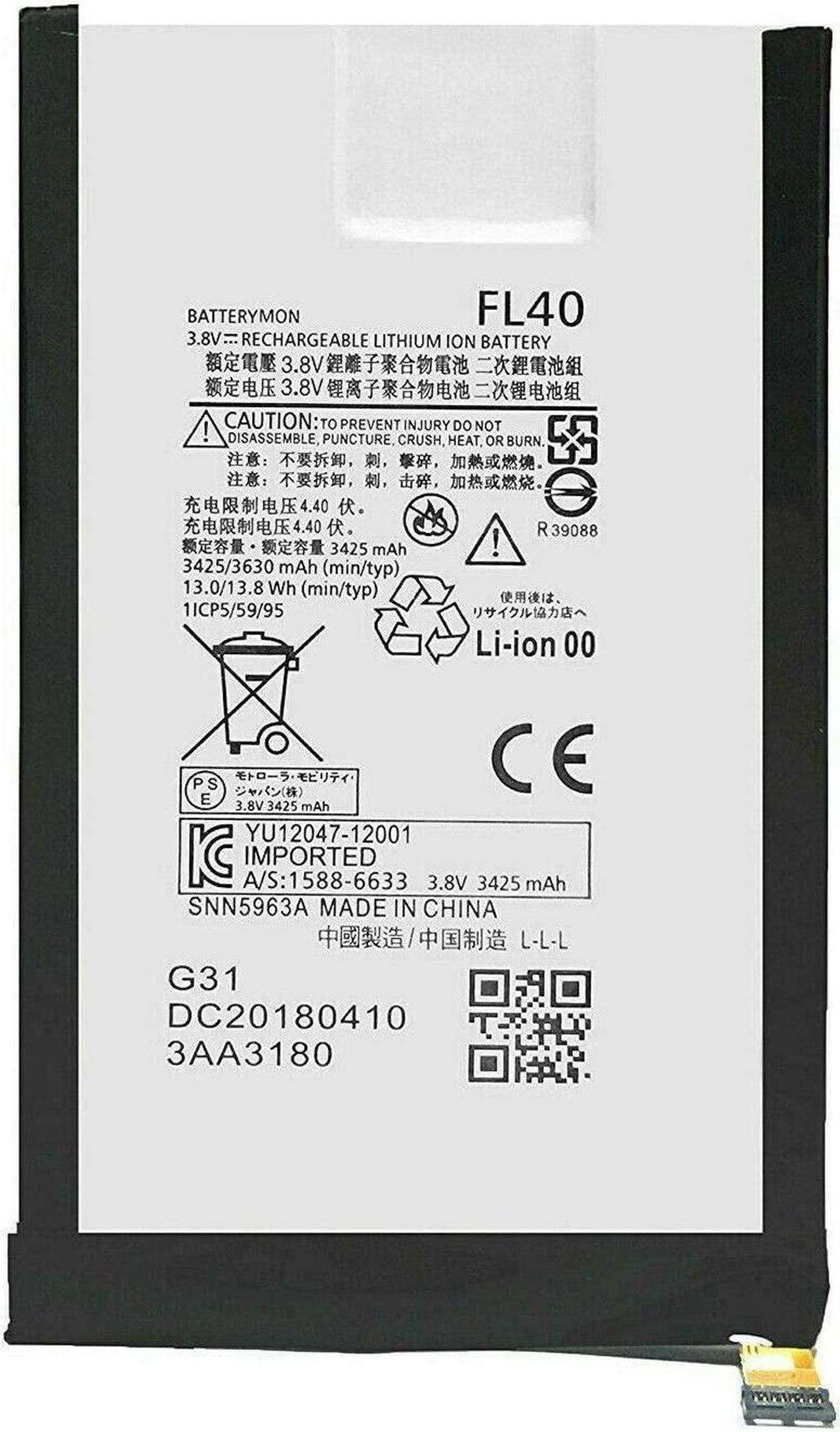 GSParts New Replacement FL40 Battery for Verizon Motorola Droid MAXX 2 XT1565 X Play X3A SNN5958A