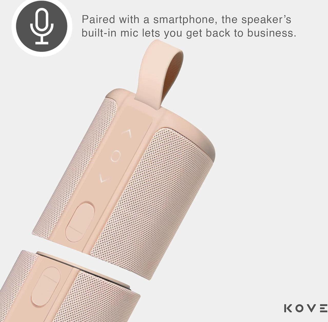 Alt view image 4 of 6 - Kove Commuter 2 Portable Speaker - Terracotta Speakers, Wireless with HD Louder Volume, Deep Bass Subwoofer, Microphone, IPX7 Water Resistant - Perfect Boom Box for Home, Outdoor or Travel