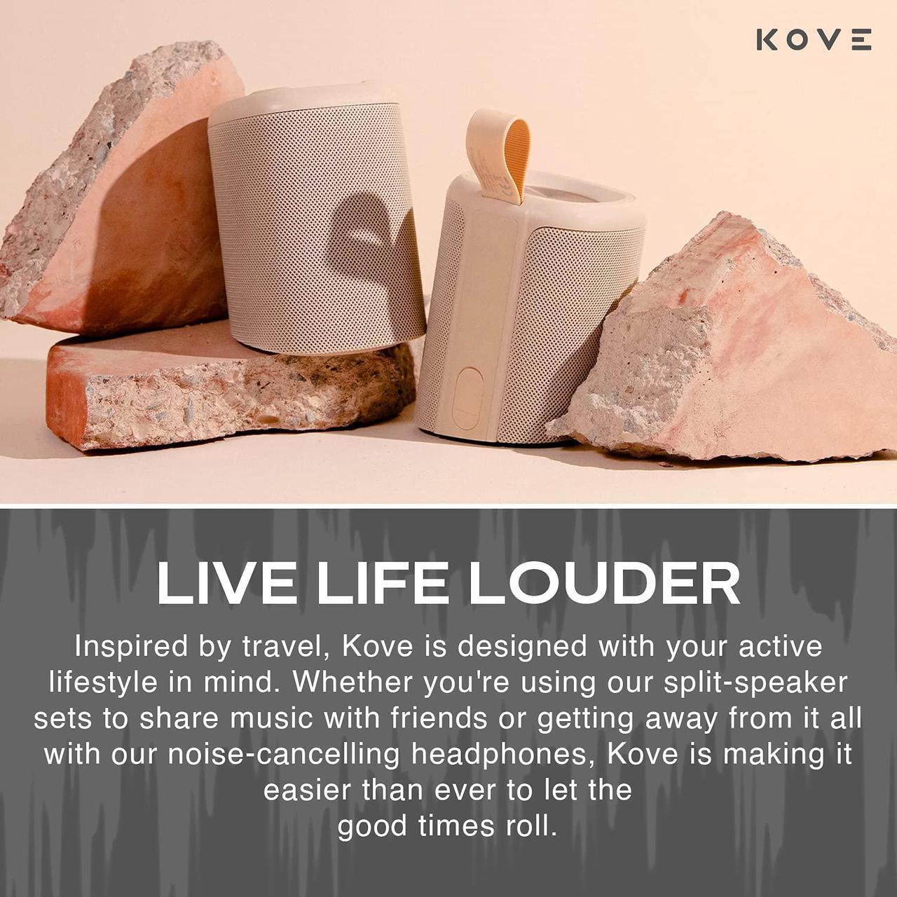 Alt view image 6 of 6 - Kove Commuter 2 Portable Speaker - Terracotta Speakers, Wireless with HD Louder Volume, Deep Bass Subwoofer, Microphone, IPX7 Water Resistant - Perfect Boom Box for Home, Outdoor or Travel