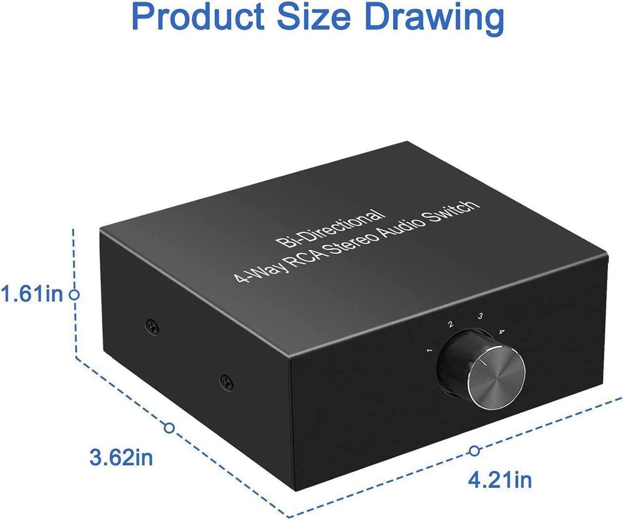 Alt view image 5 of 7 - 4-Way Stereo L/R Sound Channel Bi-Directional Audio Switcher, 1 in 4 Out or 4 in 1 Out, L/R Sound Channel Audio Switch Splitter RCA Stereo Switch Selector for DVD Stereo Speaker CD Player
