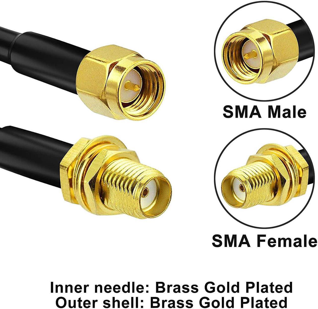 Alt view image 7 of 7 - YOTENKO SMA Antenna Extension Cable 16.4Ft + 5PCS SMA RF Coax Connector Kit,SMA Male to SMA Female RG58 Coaxial Cable Low-Loss for 3G 4G LTE Router ADS-B SDR USB Dongle Receiver Antenna Extension Wire