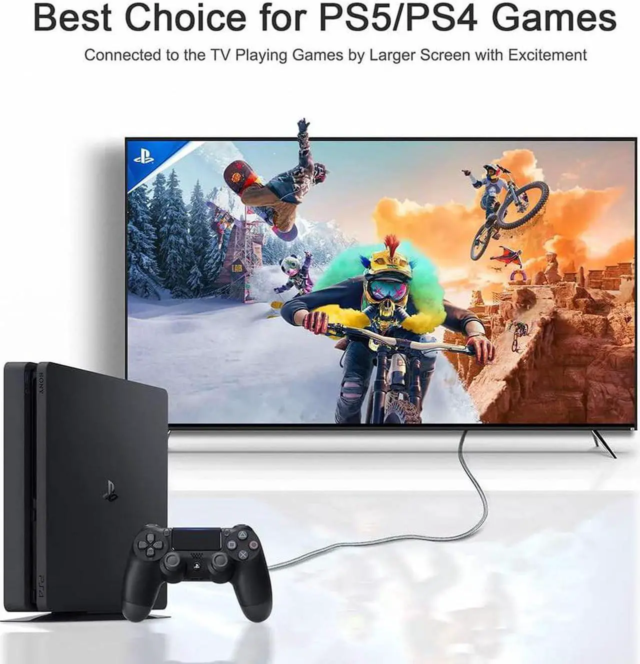 Alt view image 3 of 7 - HDMI Cable 4K 40 Foot, 4K 60HZ High Speed 18 Gbps HDMI 2.0 Cable, HDR, HDCP 2.2/1.4, 3D, 2160P,1080P 28AWG HDMI Cord for UHD Samsung TV, Monitor, PS4/3, Xbox One