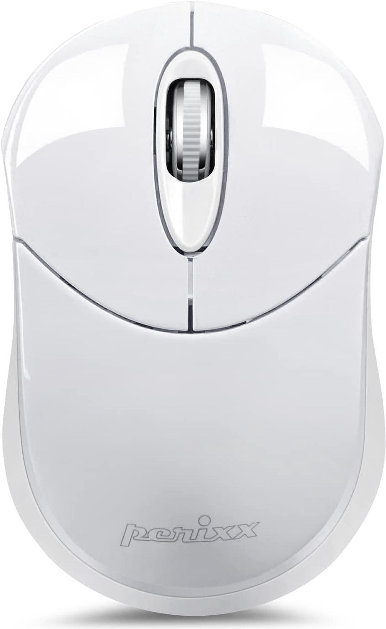 Perixx PERIMICE-802W Wireless Bluetooth Mouse - Portable Design for Windows, iOS, and Android Tablet - White