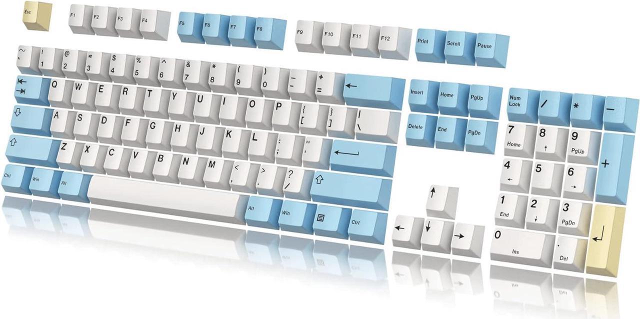 HK Gaming Custom Keycaps | Dye Sublimation PBT Keycap Set for Mechanical Keyboard | 139 Keys | Cherry Profile | ANSI US-Layout | Compatible with Cherry MX, Gateron, Kailh, Outemu | Pegaso