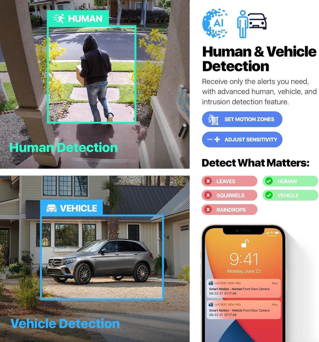 Alt view image 4 of 7 - Amcrest 4MP Outdoor PTZ POE + AI IP Camera Pan Tilt Zoom (Optical 25x Motorized) Security Speed Dome, Human and Vehicle Detection, IVS, Face Detection, Auto Tracking, POE+ (802.3at) IP4M-1068EW-AI