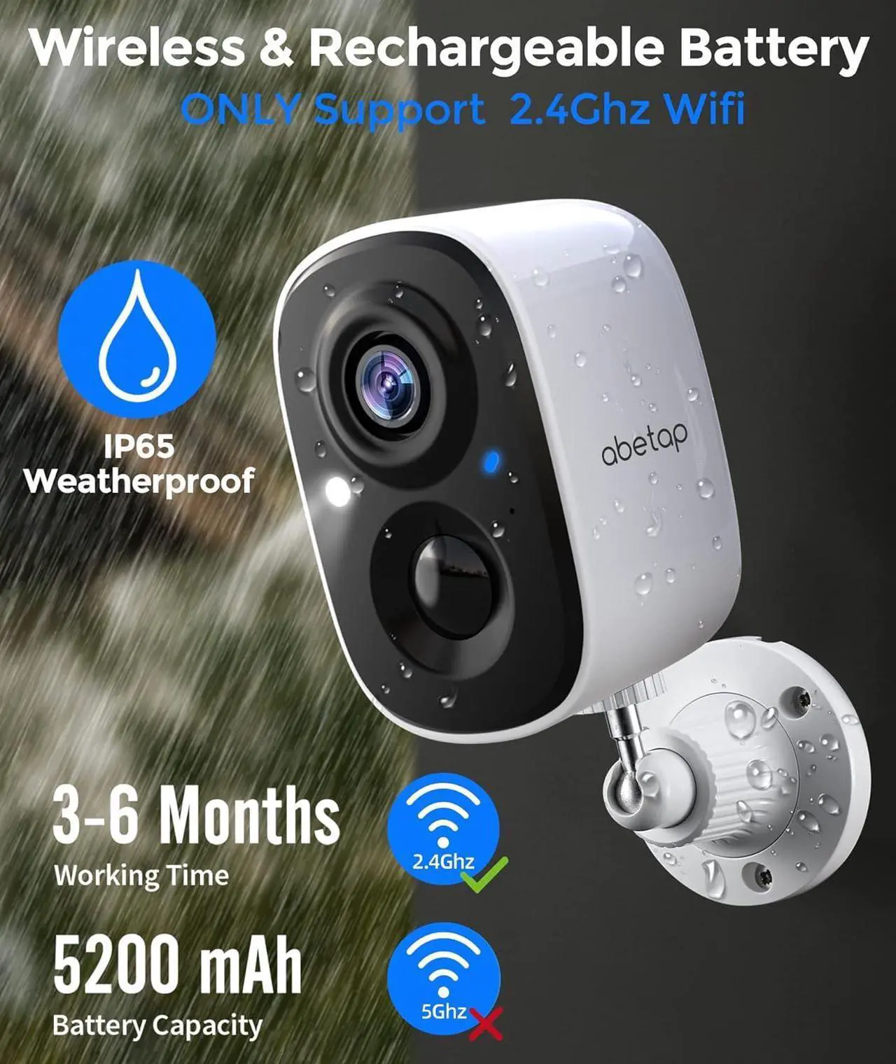 Alt view image 5 of 7 - Wireless Security Camera - Outdoor WiFi Security Cameras w/Color Night Vision, AI/PIR Detection, 2-Way Talk, Cloud/SD, Weatherproof, Battery Powered Outdoor Cameras for Home Security Outside