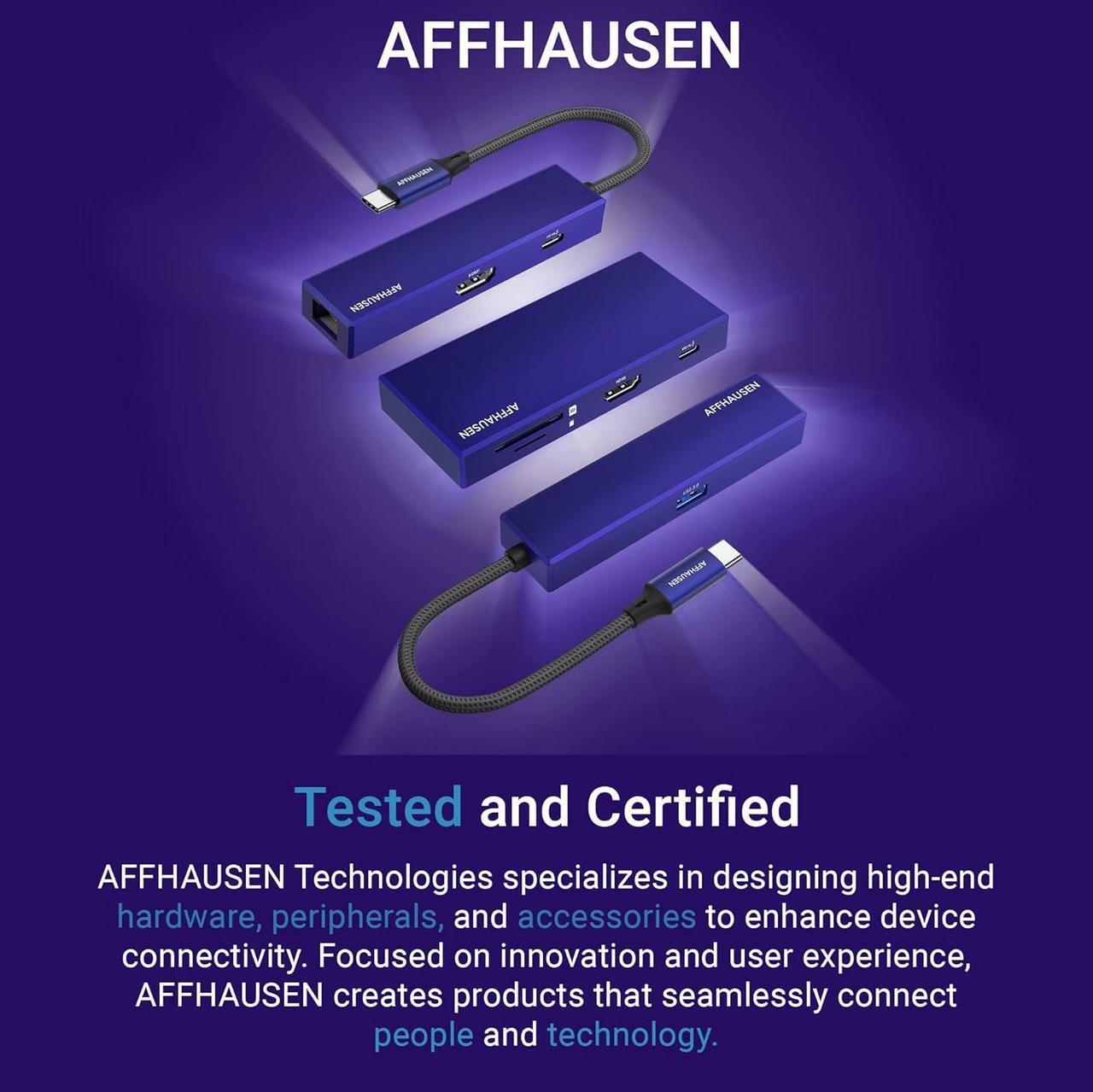 Alt view image 6 of 6 - HM02 3-in-1 USB C Hub Multiport Adapter, with USB-A 5 Gbps Data Port, USB-C 100W Power Delivery, 4K UHD HDMI @ 60Hz - Ideal for iPhone 15, iPad Pro, MacBook Pro, XPS, Lenovo, Mobiles