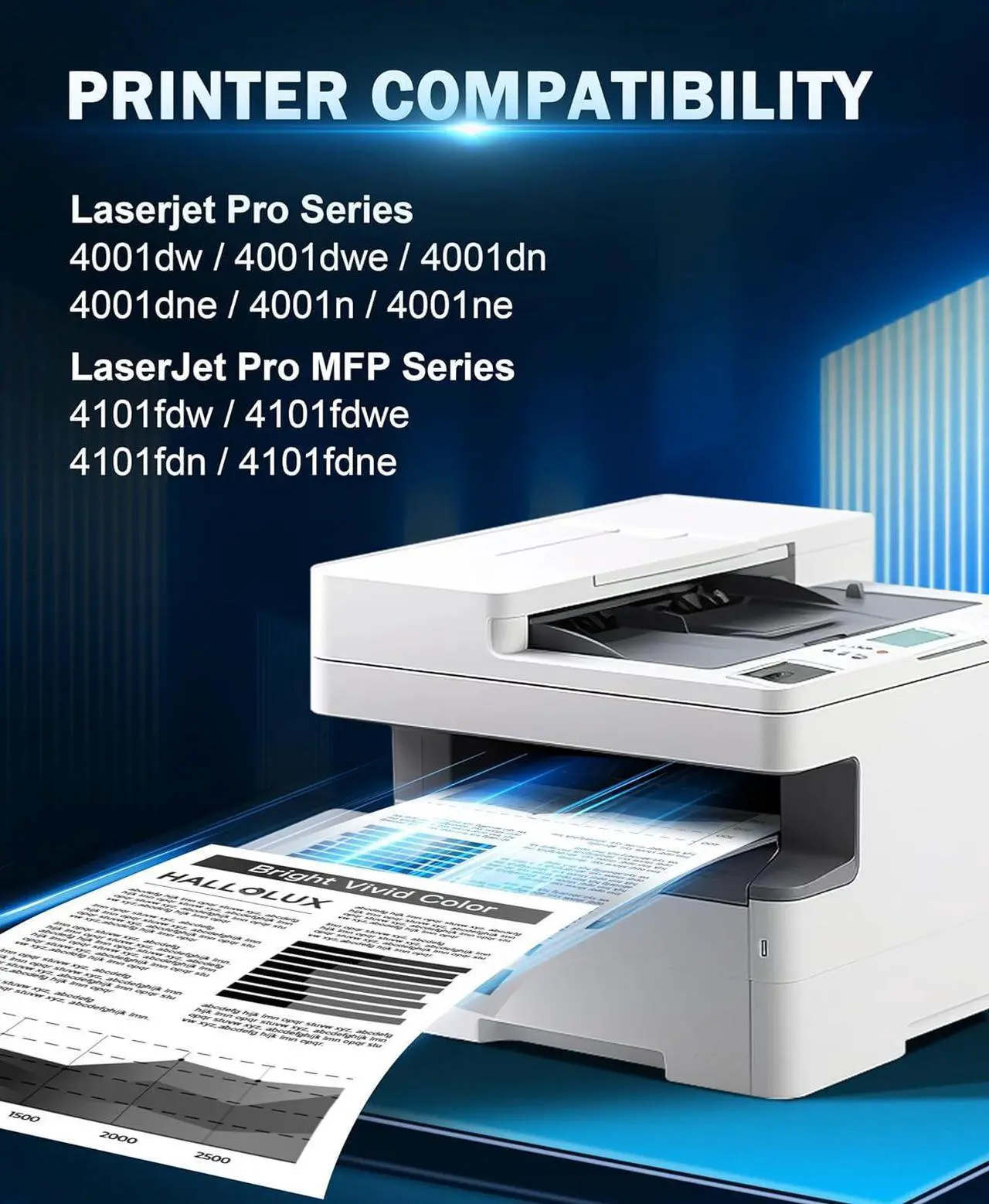 Alt view image 2 of 6 - 148A Toner Cartridge (No Chip) Replacement  148A Toner Cartridge, 148X W1480A W1480X Compatible  Laserjet Pro 4001dw 4001dn 4001n MFP 4101fdw 4101fdn Printers (1 Black Pack)