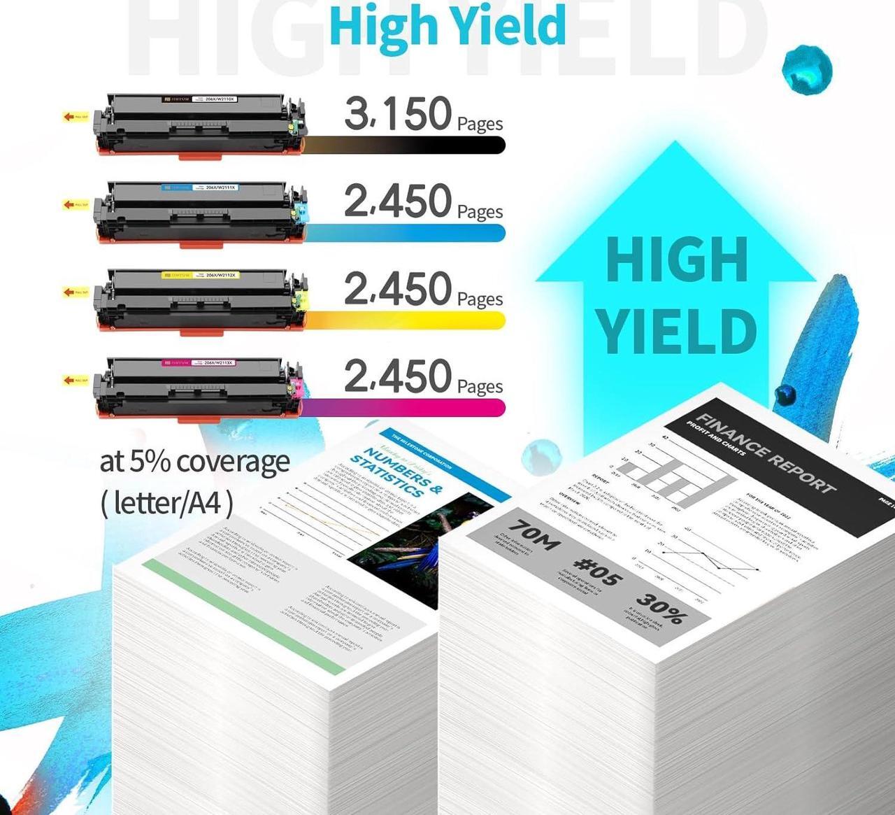 Alt view image 3 of 6 - JINTUM 206X Compatible Toner Cartridges Replacement  206X 206A Toner Cartridge for MFP M283fdw M283cdw M283fdn M282nw M255dw M255nw Priner (with Chip)