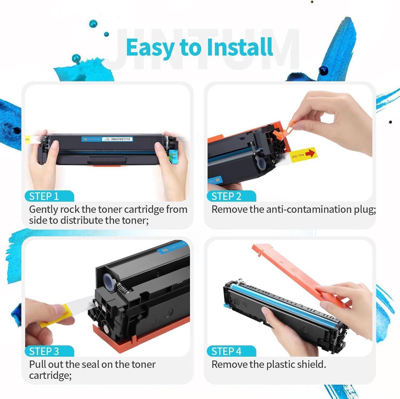 Alt view image 6 of 6 - JINTUM 206X Compatible Toner Cartridges Replacement  206X 206A Toner Cartridge for MFP M283fdw M283cdw M283fdn M282nw M255dw M255nw Priner (with Chip)