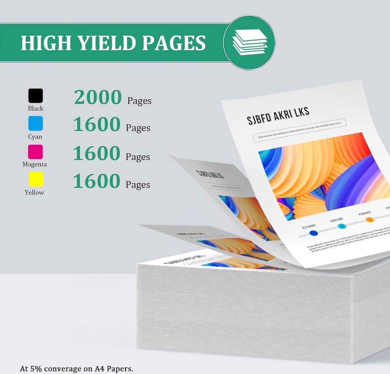 Alt view image 3 of 7 - 954XL Ink Cartridges Compatible   954 954XL Ink Cartridge   OfficeJet Pro 7720 7730 7740 8210 8218 8710 8715 8718 8720 8725 8728 8730 8740 Printers Combo Pack(BK C M Y)