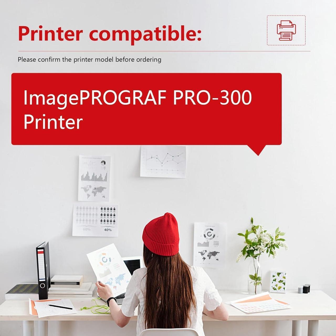 Alt view image 2 of 7 - PFI-300 Ink Cartridges - High Capacity Compatible PFI 300 Ink Cartridges Replacement for Canon ImagePROGRAF PRO-300 Printer, 10-Pack (MBK/PBK/C/M/Y/PM/PC/R/GY/CO)