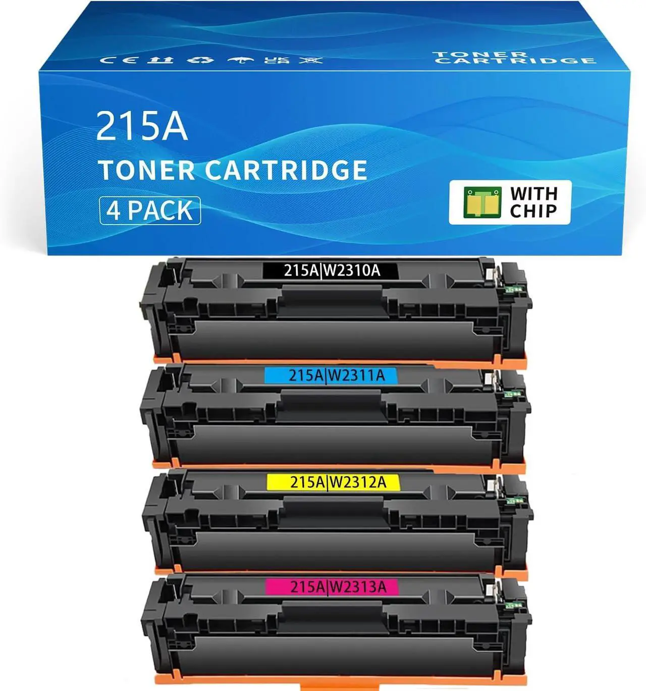 Main image of Ennovor Compatible for HP 215A Toner Cartridges 4 Pack W2310A W2311A W2312A W2313A Toner for HP Color Laserjet Pro MFP M183fw M182nw Toner Cartridges