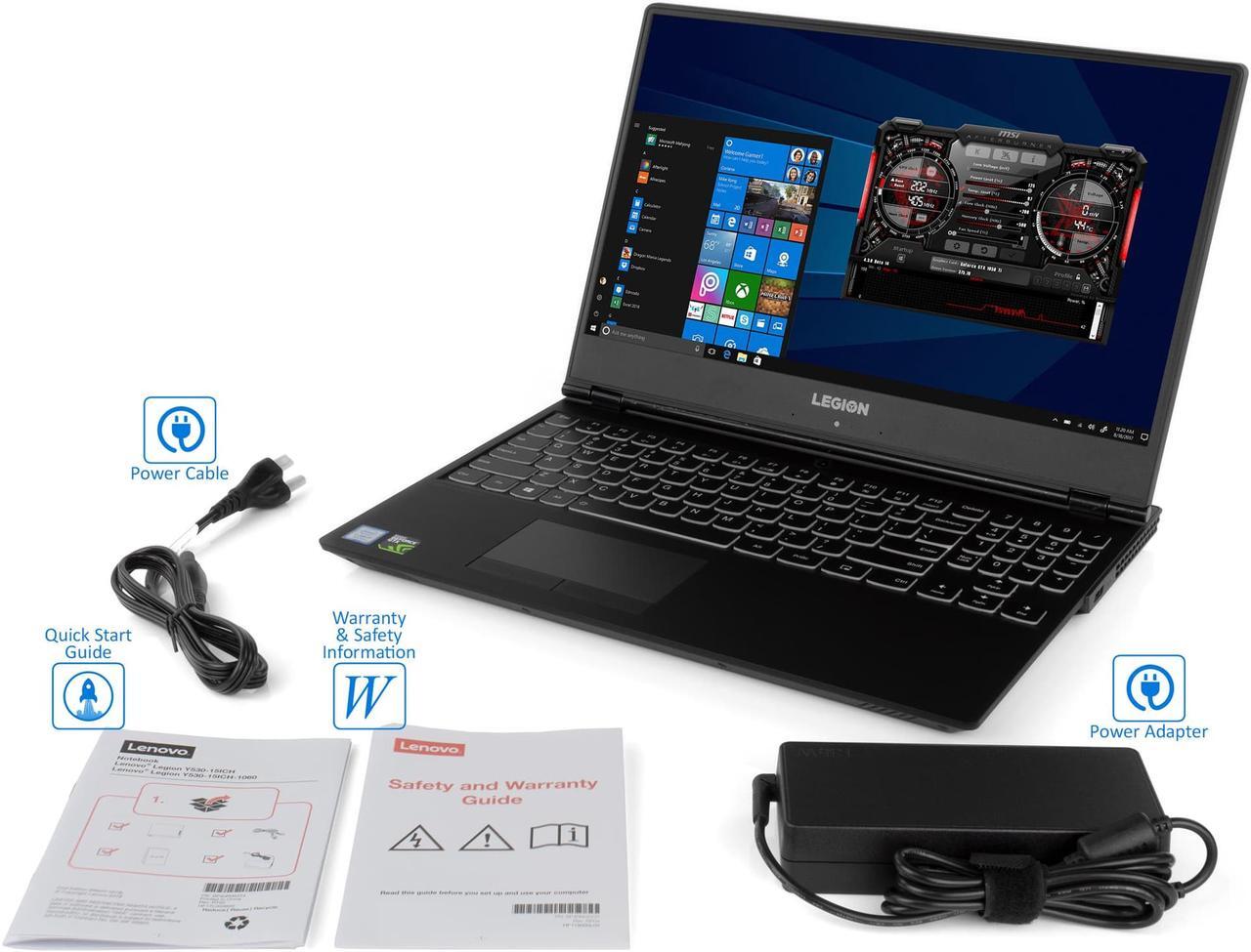 Alt view image 7 of 7 - Lenovo Legion Y530 Gaming Laptop, 15.6" FHD Display, Intel 6-Core i7-8750H Upto 4.1GHz, 32GB RAM, 2TB NVMe SSD + 1TB HDD, GTX 1050 Ti 4GB, HDMI, MiniDP, Backlit Keys, Wi-Fi, Bluetooth, Windows 10 Pro