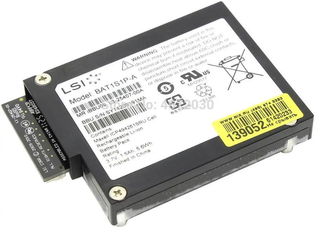 Main image of Broadcom Avago LSI MegaRAID SAS LSI00279 LSIiBBU09 IBBU09 BBU09 Battery Backup Unit for 9271-8i Production Date:2014-2016