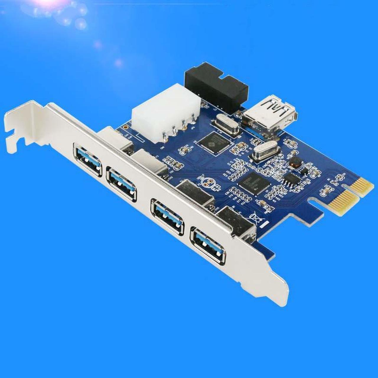 5 Ports USB3.0 + 19pin USB 3.0 Header 4Pin Power PCI Express Card 7 USB3.0 5Gbps