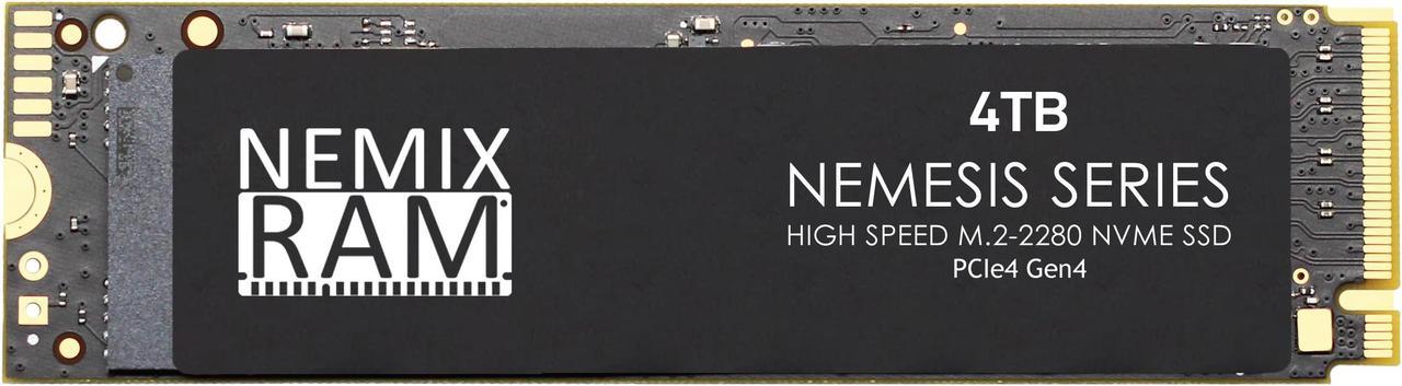 NEMIX RAM NEMESIS Series 4TB M.2 2280 Gen4 PCIe NVMe SSD Write Speeds up to 7415mbps Compatible with SUPERMICRO Desktop Gaming SuperWorkstation 5039AD-I | MBD-C9X299-PGF | CSE-GS5A-754K