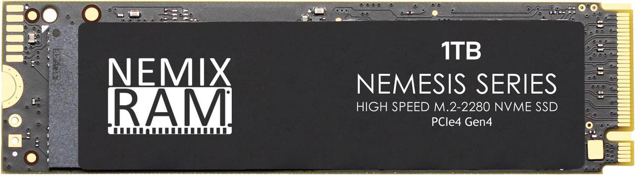 NEMIX RAM NEMESIS Series 1TB M.2 2280 Gen4 PCIe NVMe SSD Write Speeds up to 7415mbps Compatible with SUPERMICRO Desktop Gaming SuperWorkstation 5039AD-I | MBD-C9X299-PGF | CSE-GS5A-754K