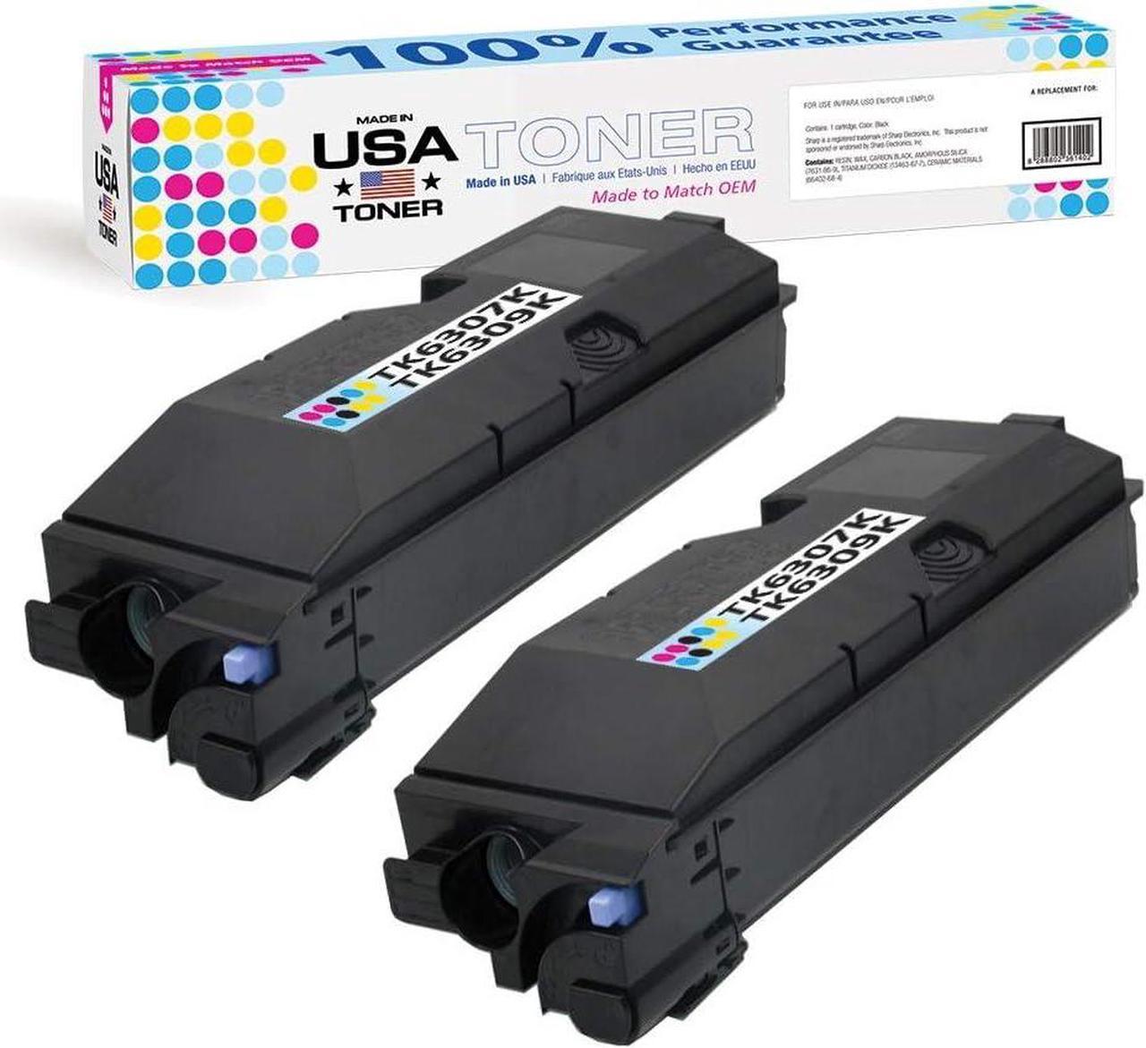 MADE IN USA TONER Compatible Replacement for Kyocera TASKalfa 3500i, 3501i, 4500i, 4501i, 5500i, 5501i | TK6307K TK-6307K Copystar TK-6309K (Black, 2 Pack)