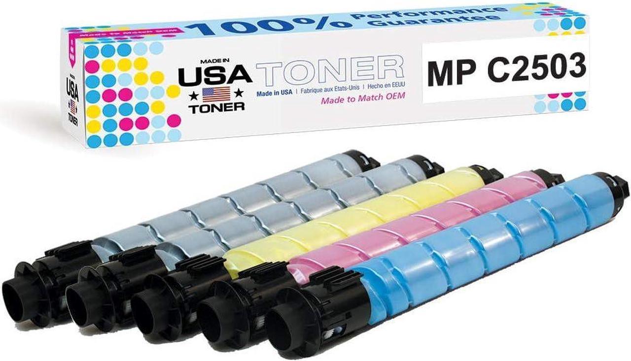 MADE IN USA TONER Compatible Replacement for Ricoh MP C2003 MP C2503 MP C2004 MP C2504 Lanier Savin MP C2003 MP C2503 (2 x Black, 1 x Cyan, 1 x Yellow, 1 x Magenta- 5 Pack)