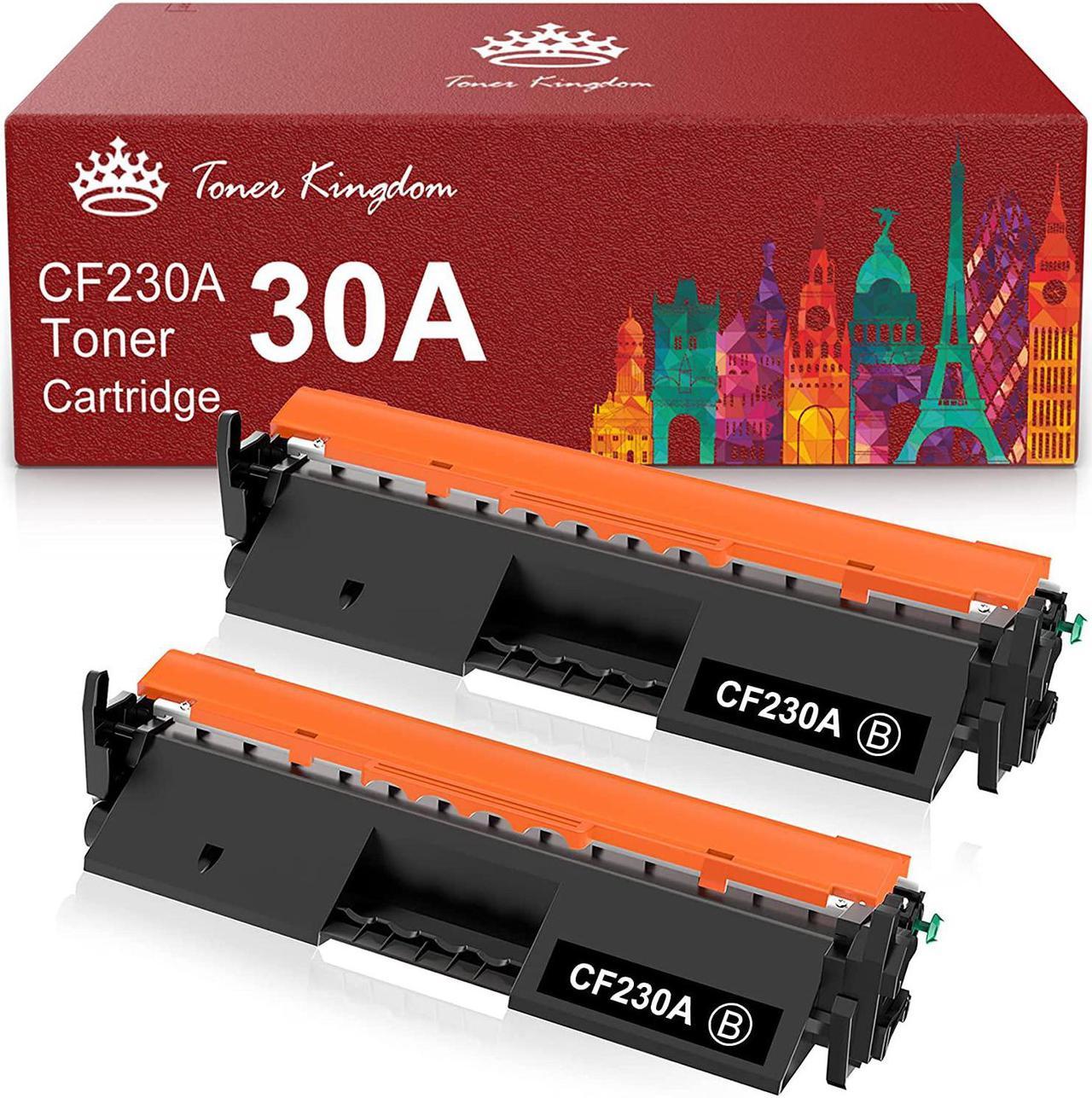 Toner Kingdom Compatible Toner Cartridge Replacement for HP 30A CF230A 30X CF230X for Pro MFP M203dw M227fdw M227fdn M203d M203dn M227sdn M227 M203 Printer (Black, 2 Packs)