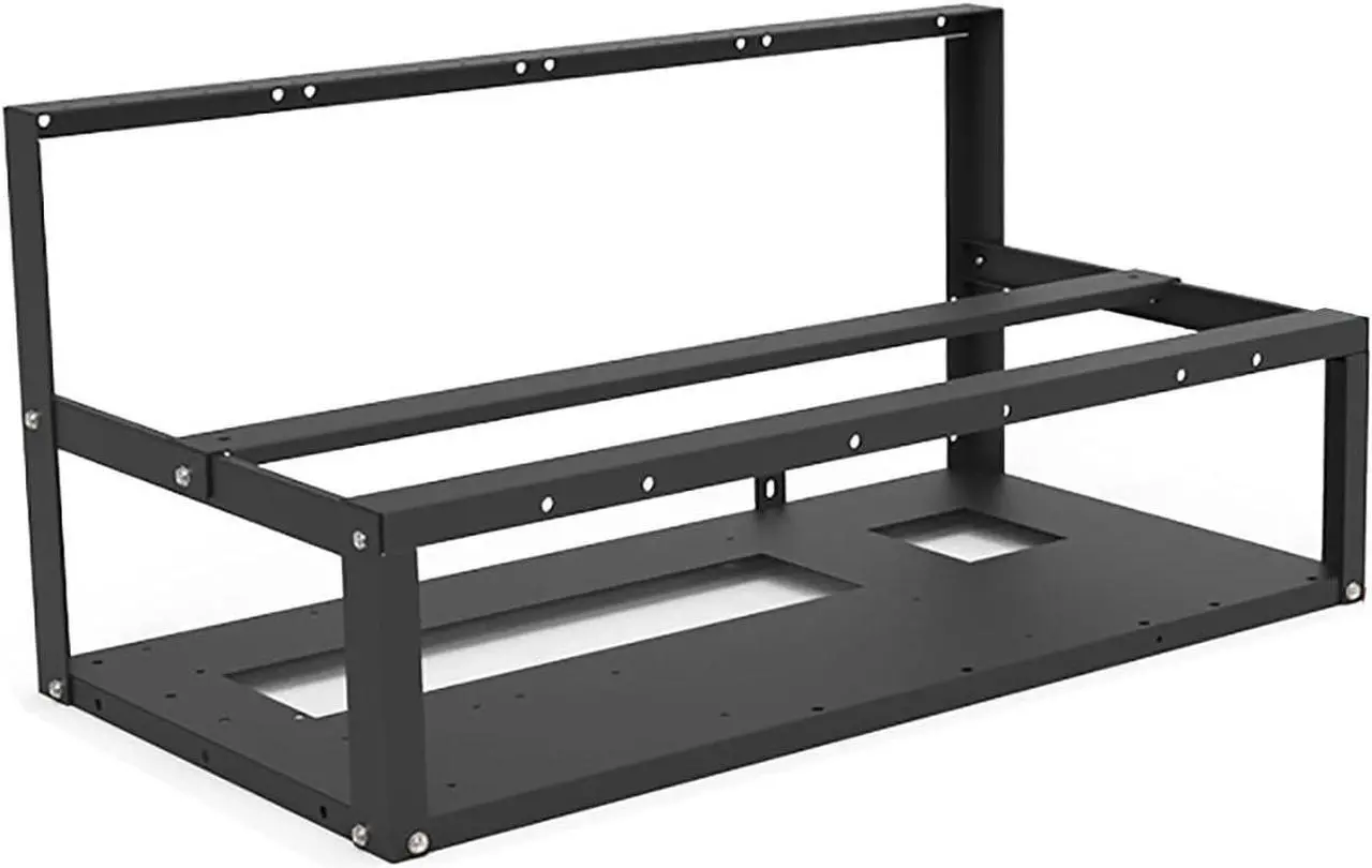 Main image of Mining Rig Frame, Steel Open Air Miner Mining Frame Rig Case Support Long and Short Size GPU, Support HDD*1+SSD*2, Mining Case for ETH ETC