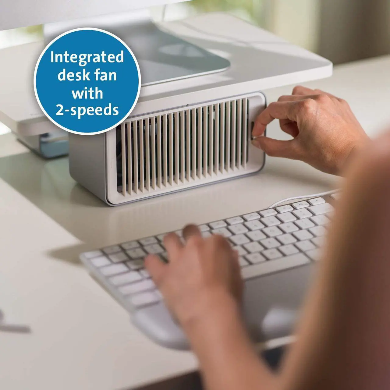 Alt view image 6 of 16 - Kensington CoolView Wellness Monitor Stand with Desk Fan K55855WW