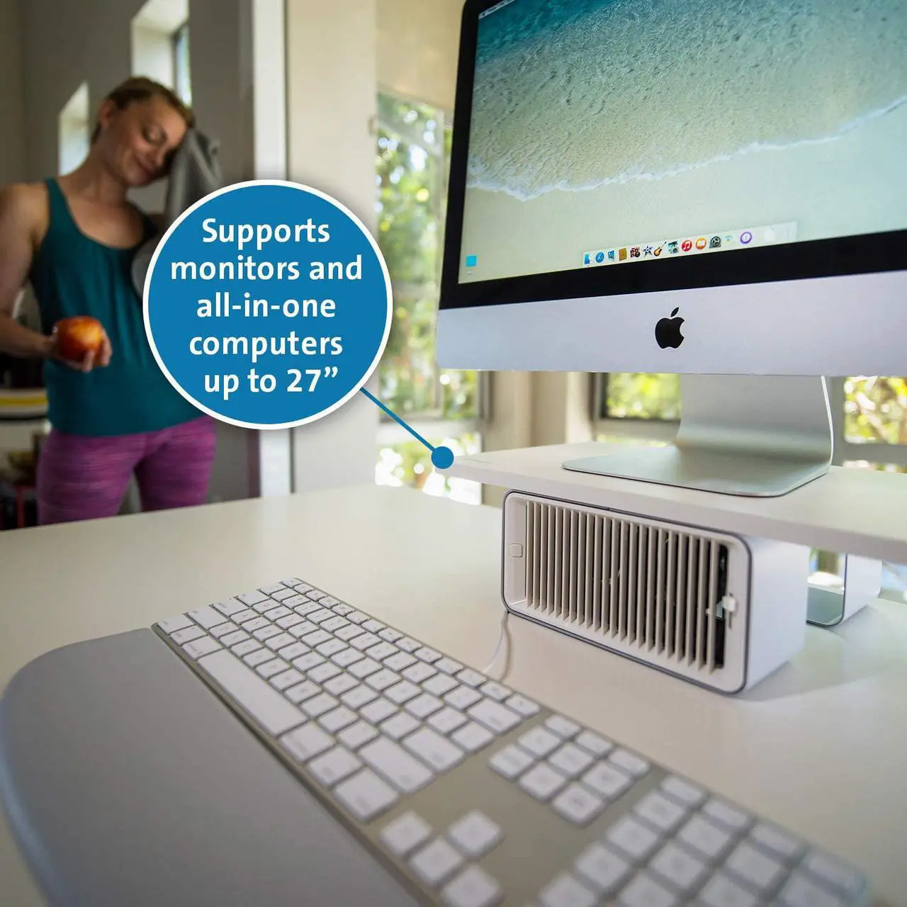 Alt view image 7 of 16 - Kensington CoolView Wellness Monitor Stand with Desk Fan K55855WW