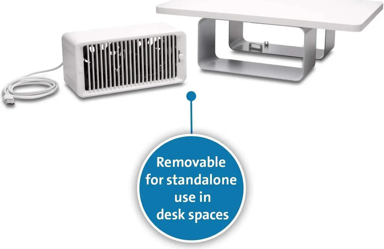 Alt view image 9 of 16 - Kensington CoolView Wellness Monitor Stand with Desk Fan K55855WW