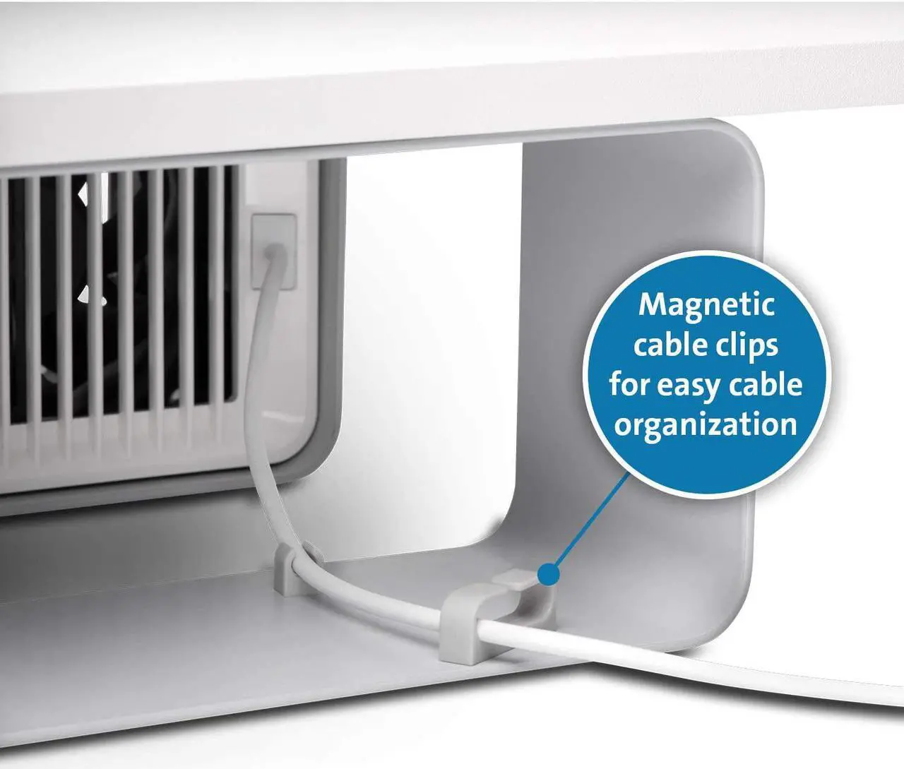 Alt view image 10 of 16 - Kensington CoolView Wellness Monitor Stand with Desk Fan K55855WW