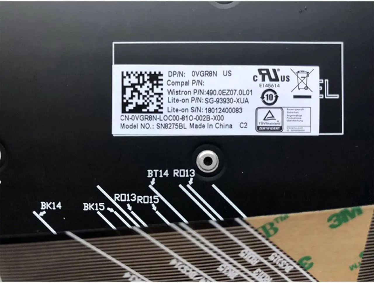 Alt view image 4 of 6 - LXDDP Laptop Replacement US Layout Backlit Keyboard for Dell Inspiron 5480 5481 5482 5485 5488 5491 5580 5582 5585 5591 7386 7580, Latitude 3400 3310 3390 Black