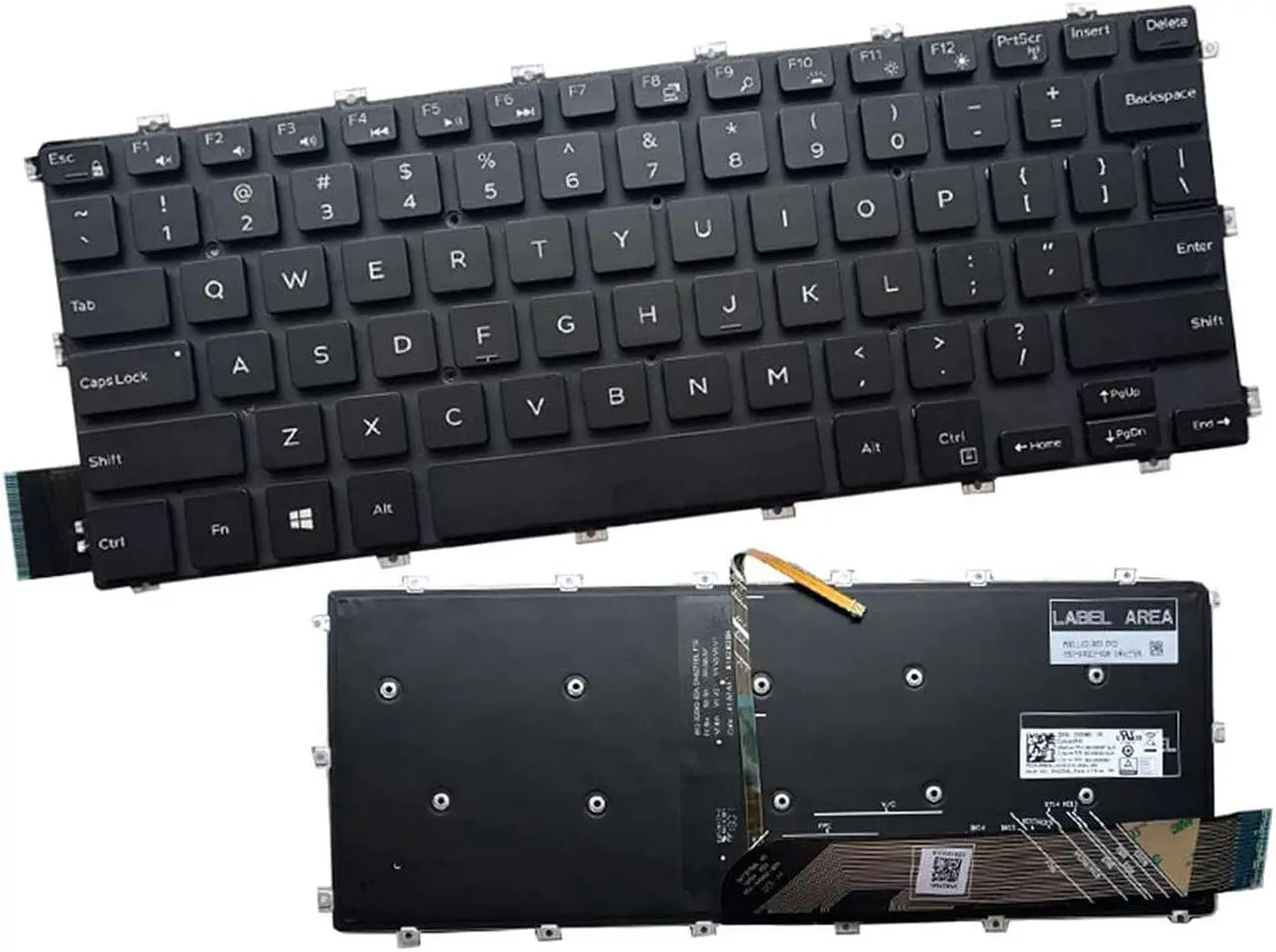 Main image of LXDDP Laptop Replacement US Layout Backlit Keyboard for Dell Inspiron 5480 5481 5482 5485 5488 5491 5580 5582 5585 5591 7386 7580, Latitude 3400 3310 3390 Black