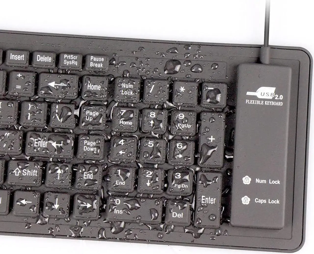 Alt view image 5 of 5 - Foldable Silicone Keyboard USB Wired Waterproof Rollup Keyboard for PC Notebook Laptop (All Black)