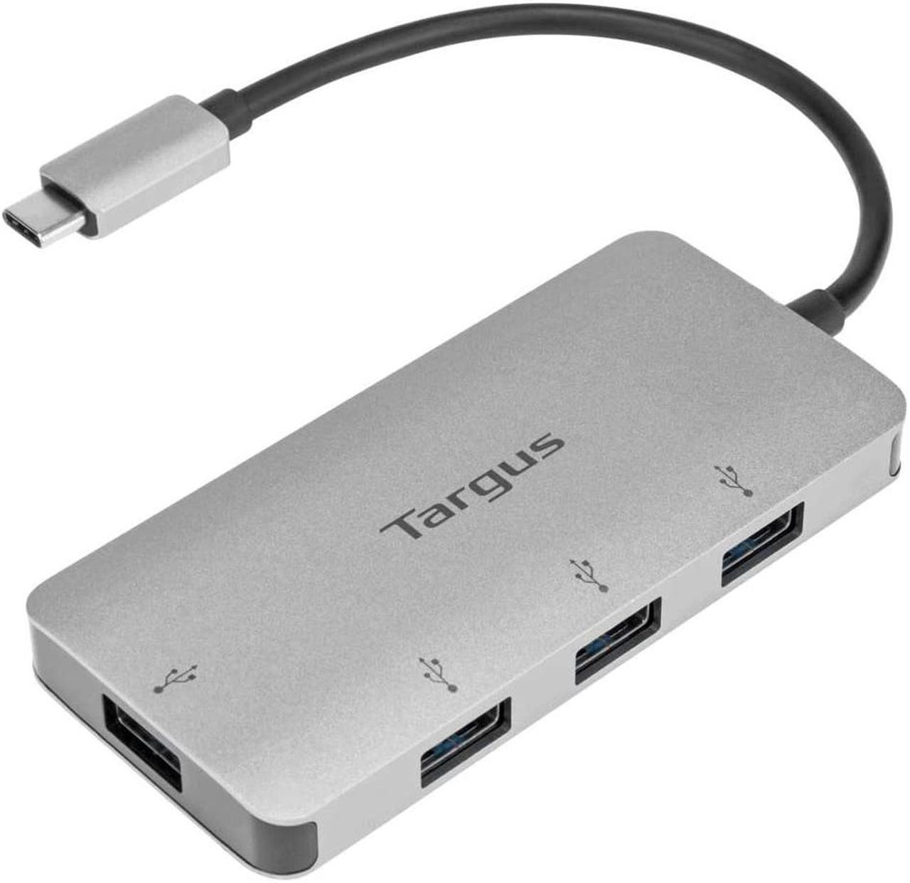 Targus USB C Multi-Port Hub USB 3.1 Gen 1 (5bps) 4X USB-A, Gray (ACH226CA)